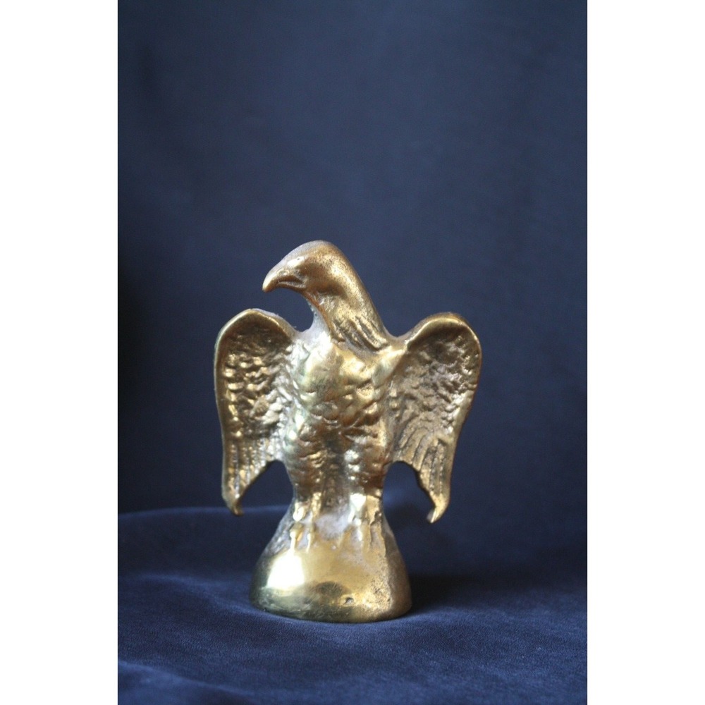 Old Cast Iron /' Brass Eagle Paperweight  ~ Figural Bird
